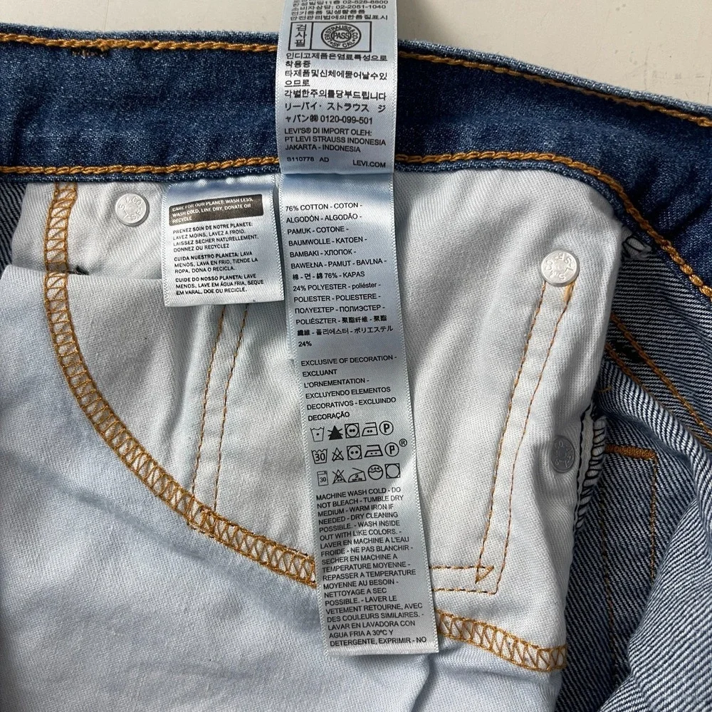 Levis 511 Jeans Mens 36x32 Blue Slim Fit Medium Wash Denim Grunge Skater Preppy